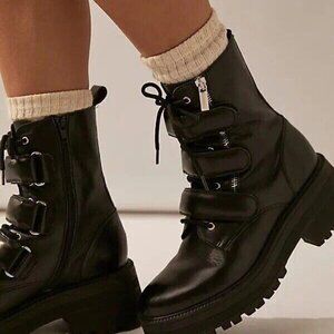 Free People Emmett Strap Lace-Up Boots Size 8 Orig. $268